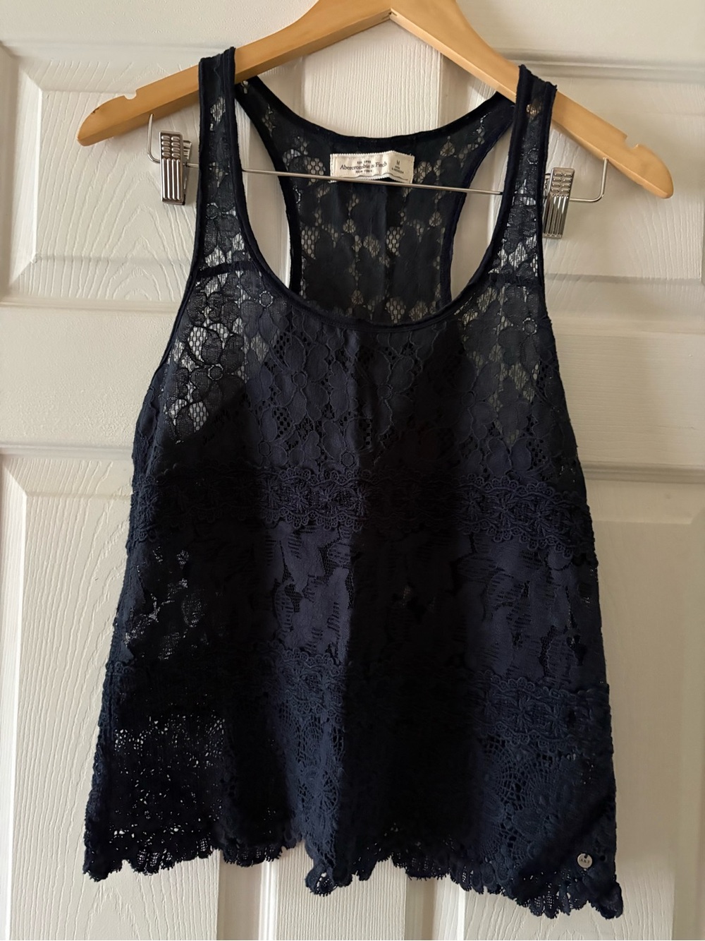 Abercrombie & Fitch Navy Lace Racerback Tank